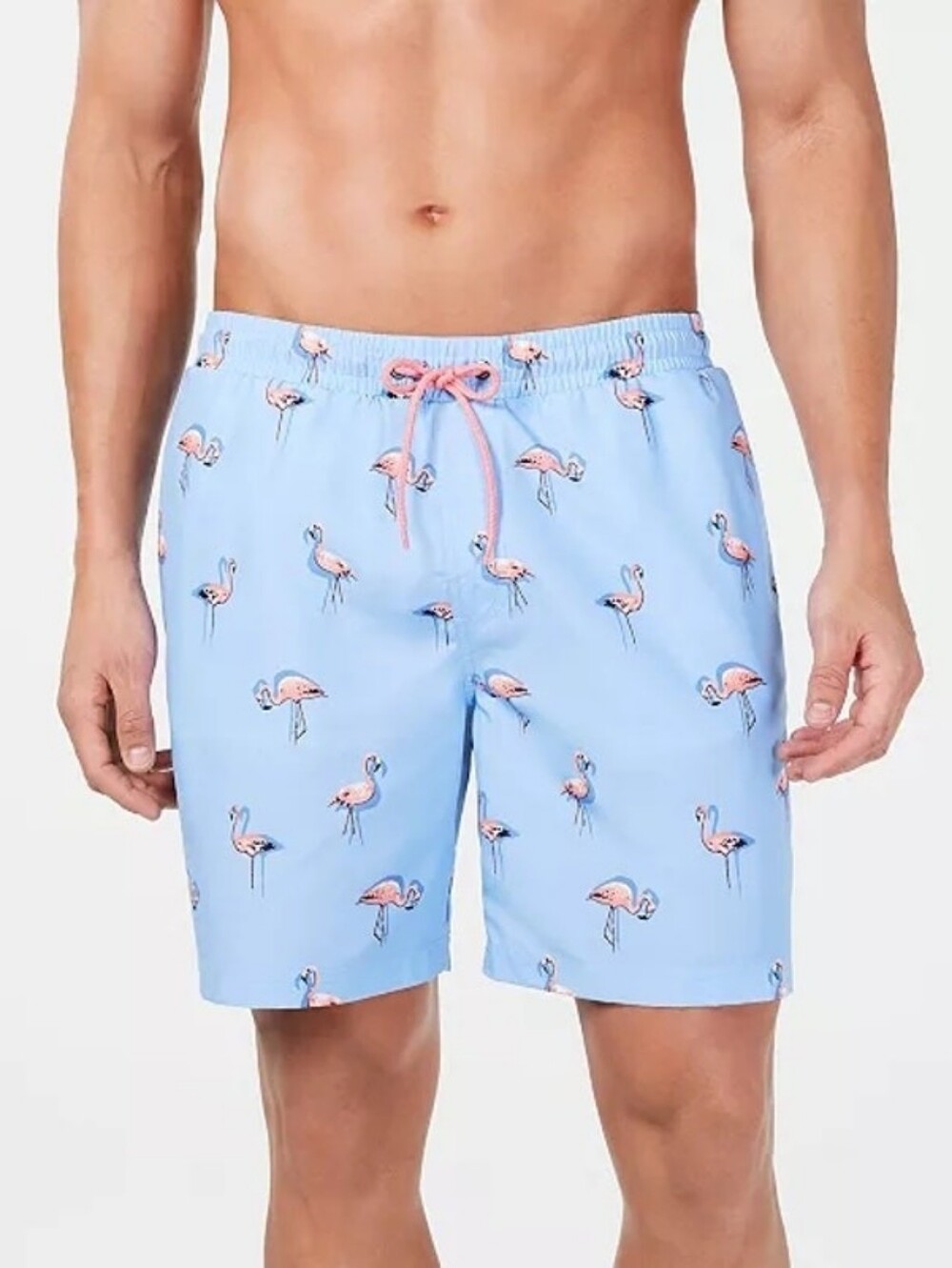 Club Room Blue and Pink Flamingo Swim Trunks